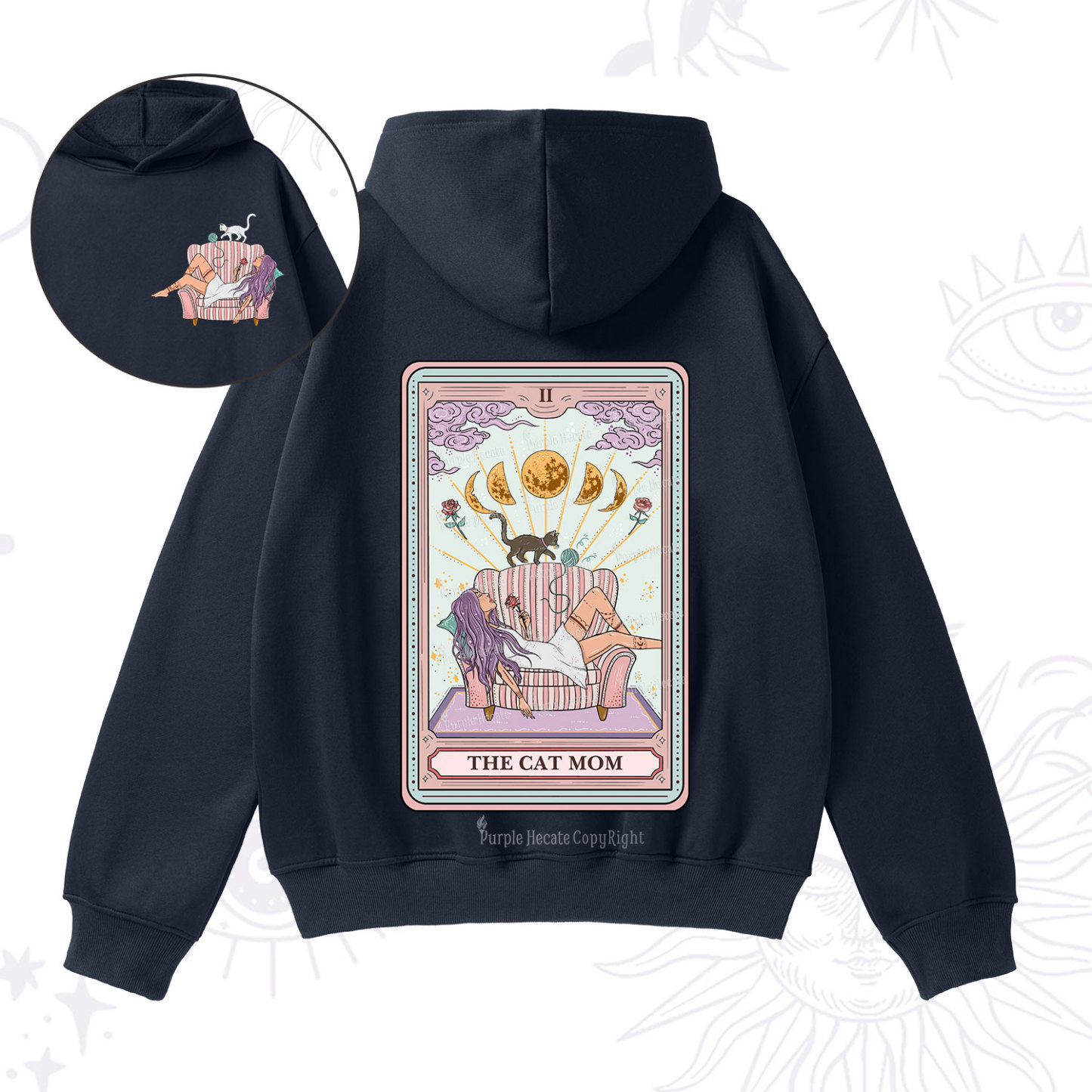 Purplehecate The Cat Mom Tarot Fleece Hoodie Suit