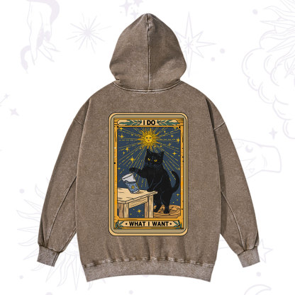 Purplehecate I Do What I Want Cats Washed Hoodie