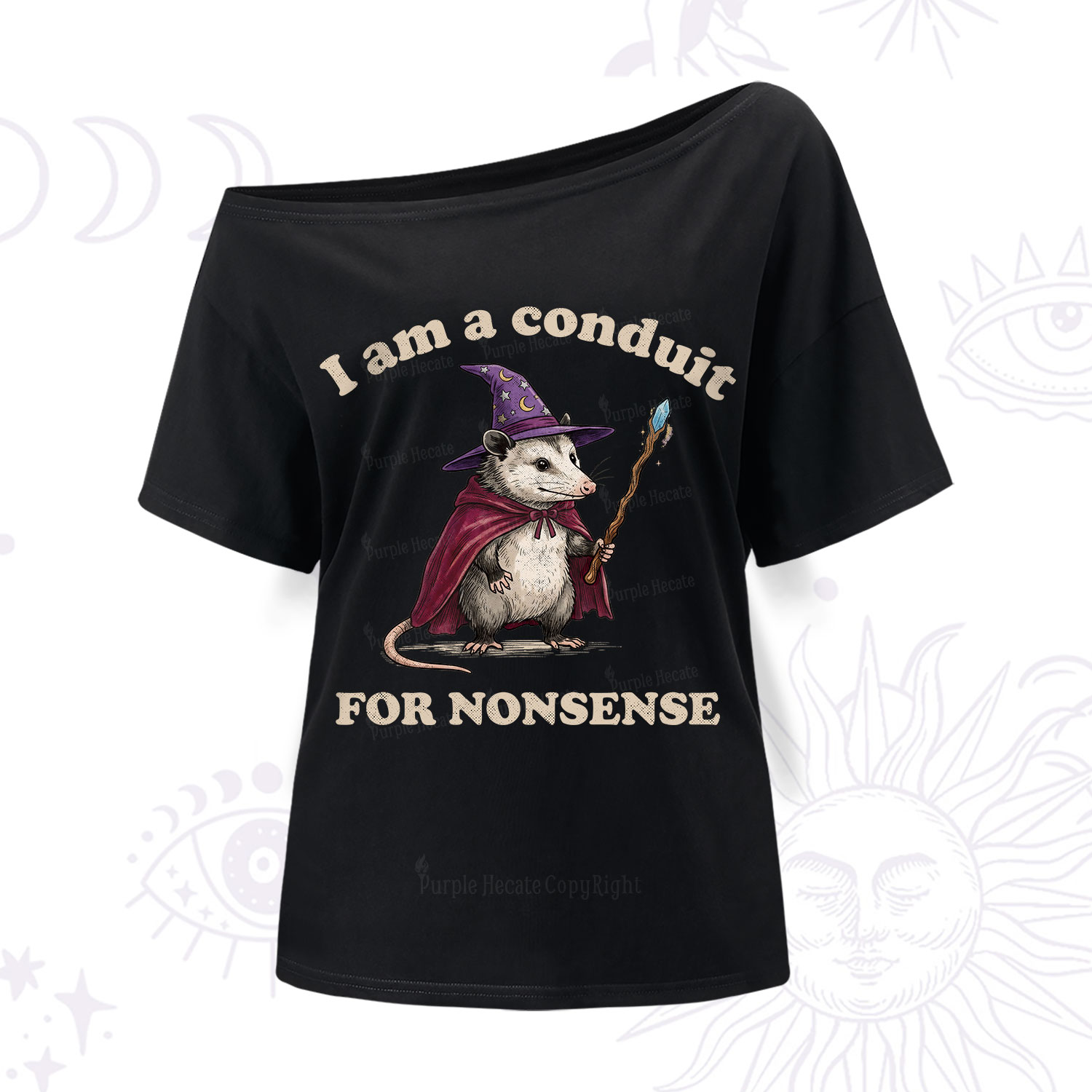 Purplehecate I Am A Conduit for Nonsense Possum One Shoulder T-Shirt
