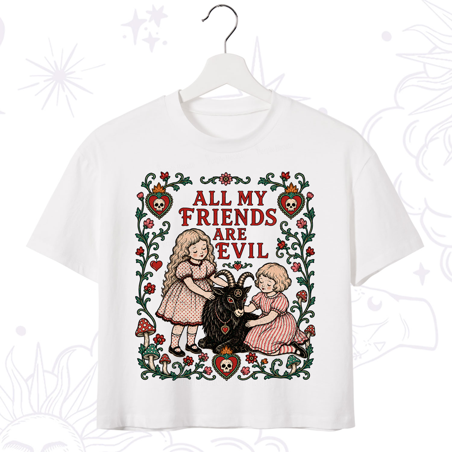 Purplehecate All My Friends Are Evil Crop T-Shirt