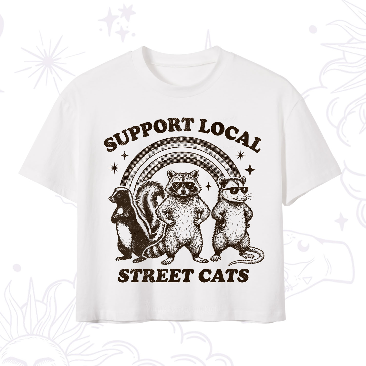 Purplehecate Support your local street cats Crop T-Shirt