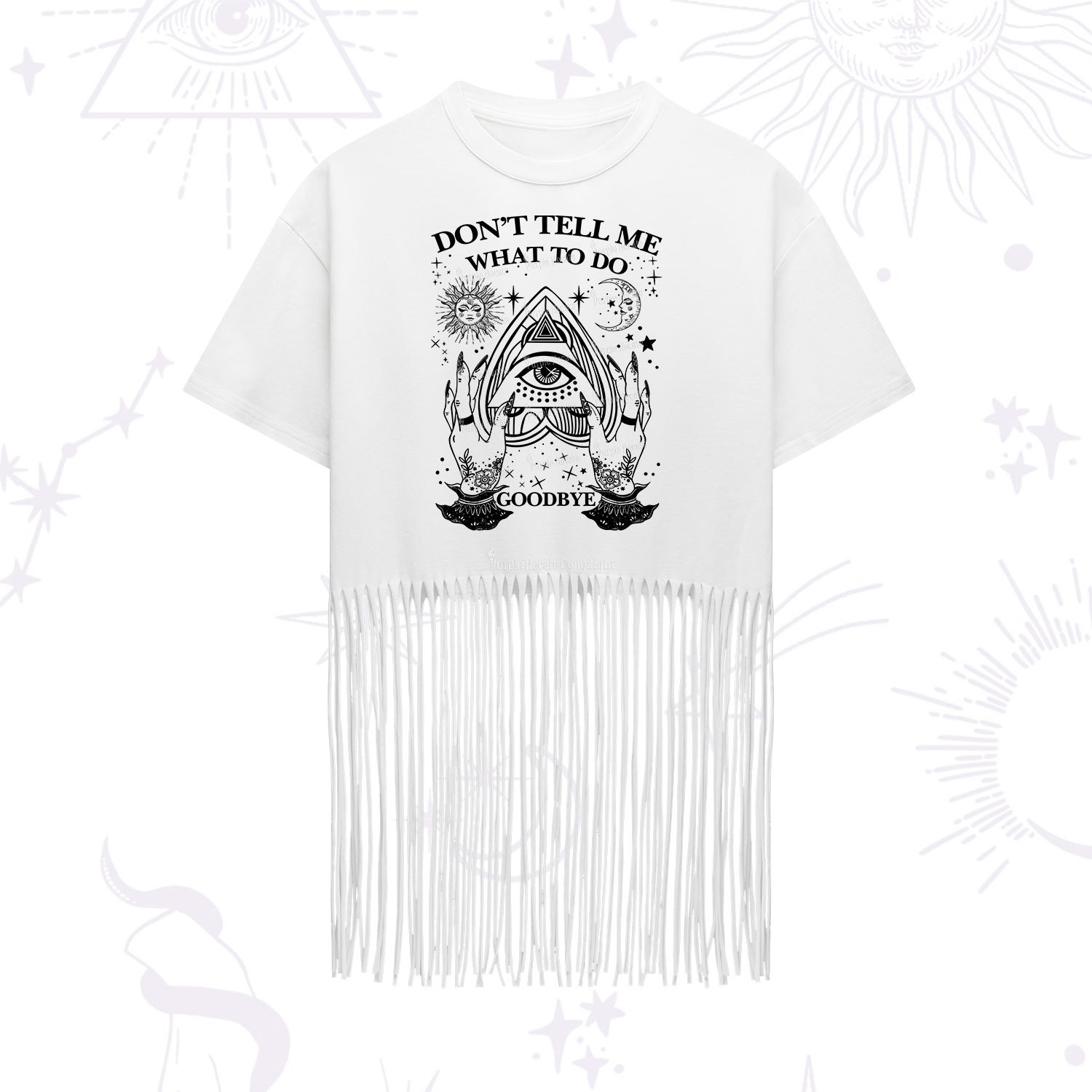 Purplehecate Don't Tell Me What To Do Witch Planchette Eye Fringe Hem T-Shirt