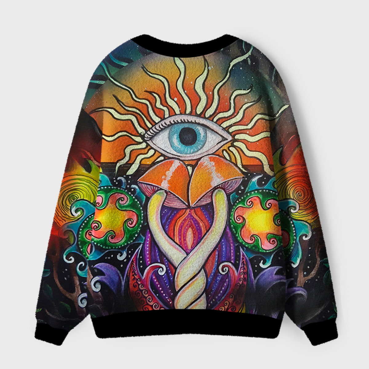 Purplehecate Cosmic Mushroom Fantasy Ugly Cardigan Sweaters