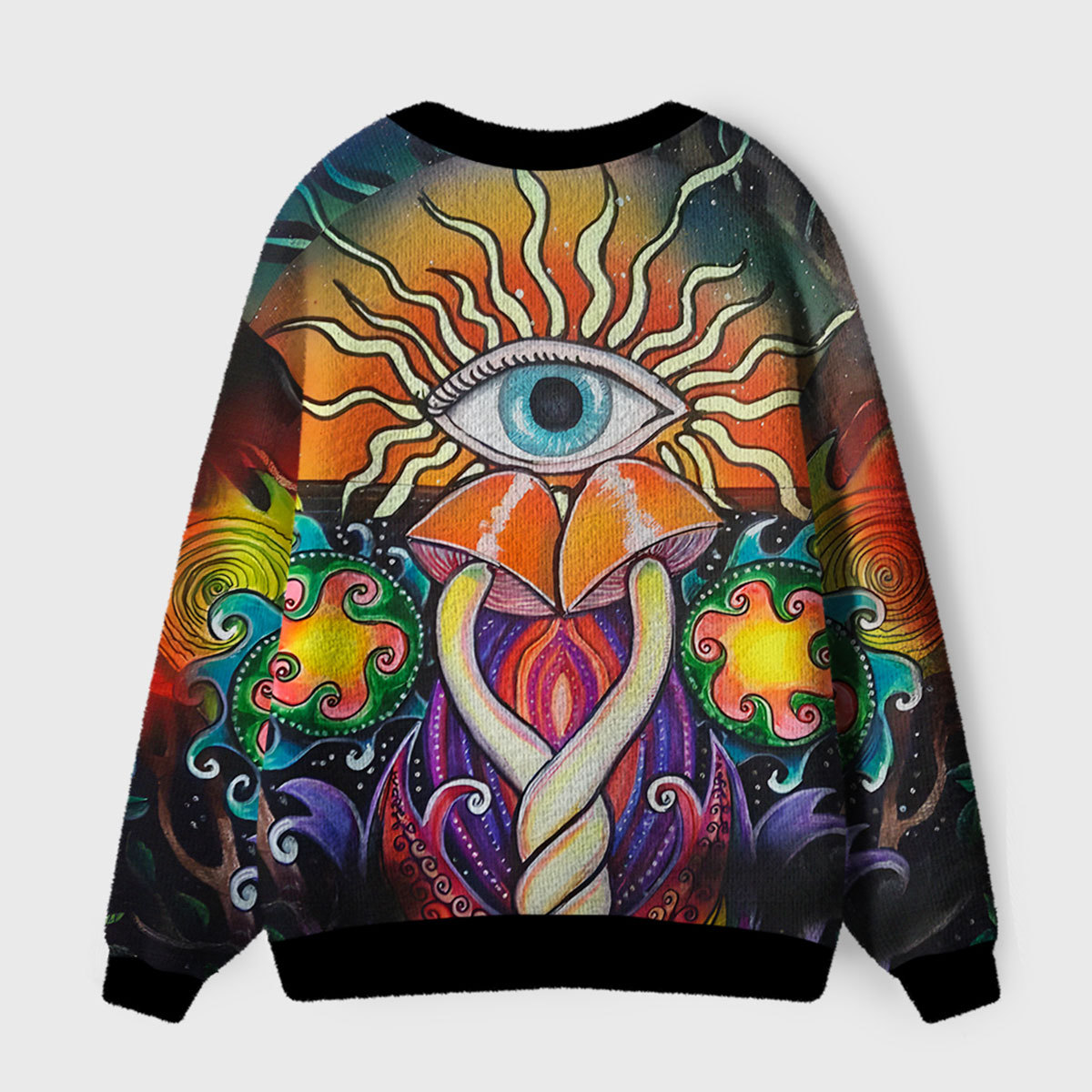 Purplehecate Cosmic Mushroom Fantasy Ugly Cardigan Sweaters