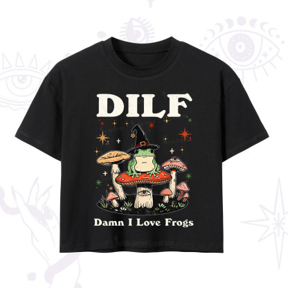 Purplehecate Dilf Damn I Love Frogs Crop T-Shirt