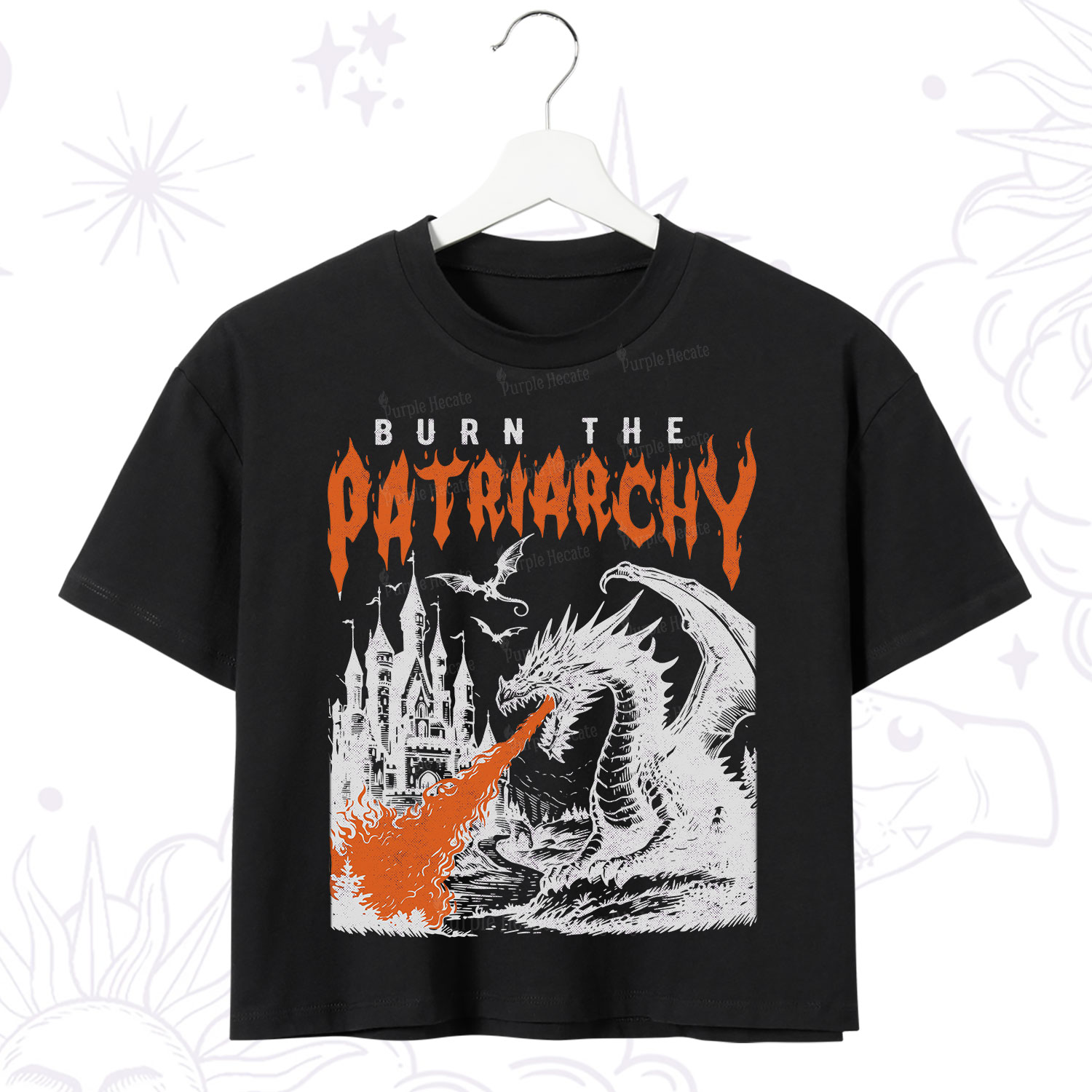 Purplehecate Burn the Patriarchy Dragon Crop T-Shirt
