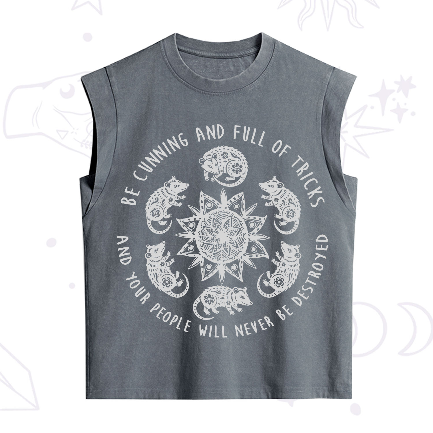 Purplehecate Cunning Possum Protection Spell Vintage Washed Tank