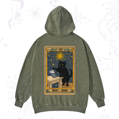 Purplehecate I Do What I Want Cats Washed Hoodie