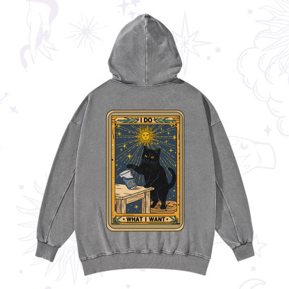 Purplehecate I Do What I Want Cats Washed Hoodie