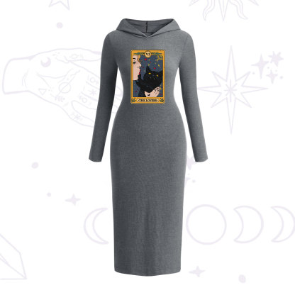 Purplehecate The Lovers Cat Tarot Hooded Knit Dress