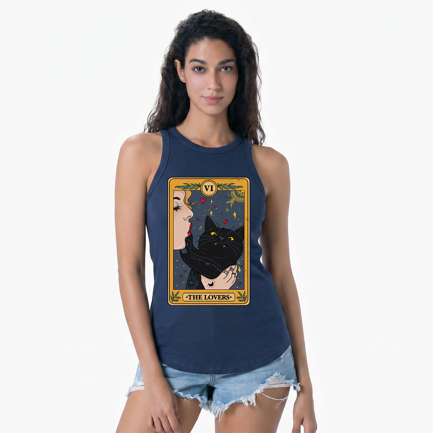 Purplehecate The Lovers Cat Tarot Racerback Tank Top