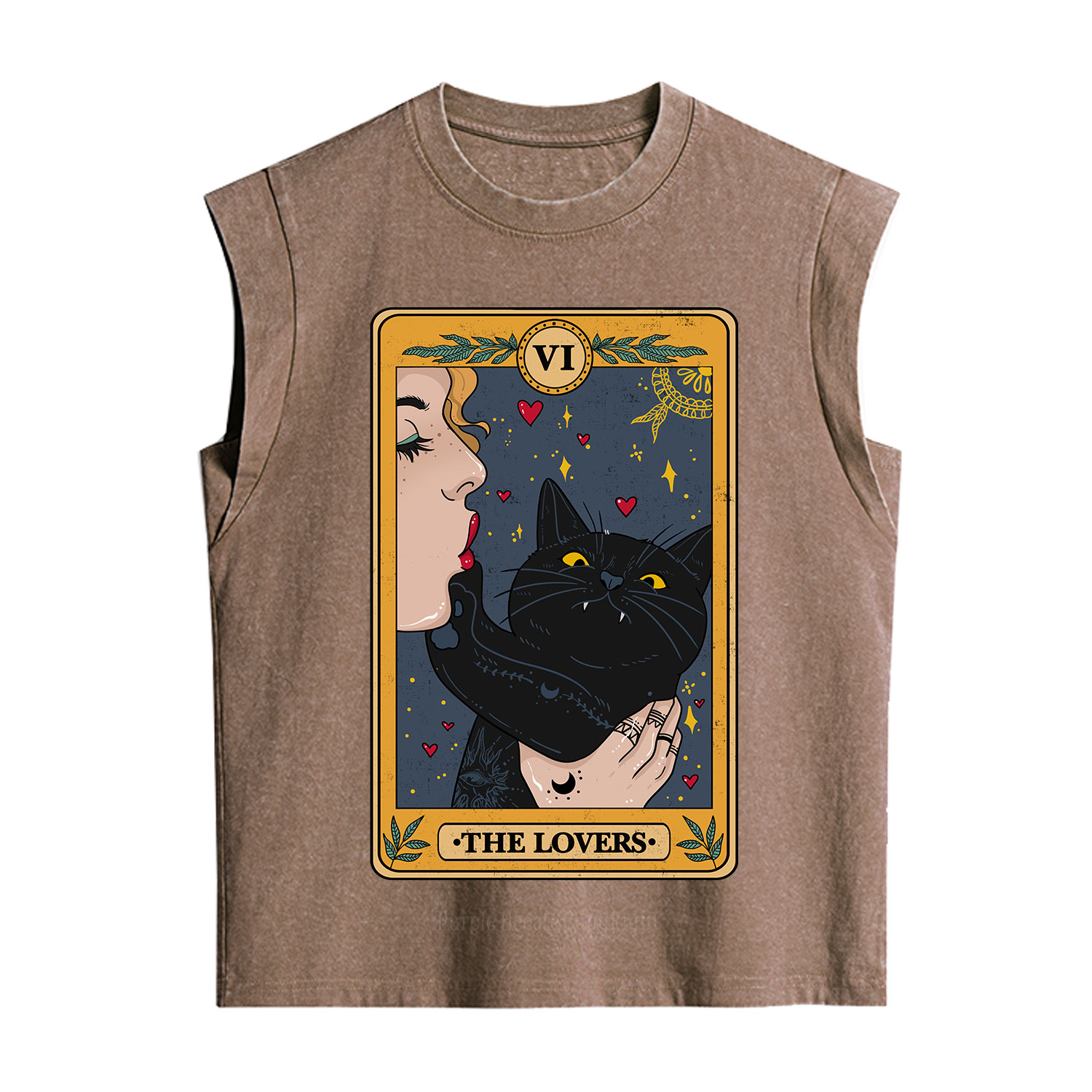 Purplehecate The Lovers Cat Tarot Vintage Washed Tank
