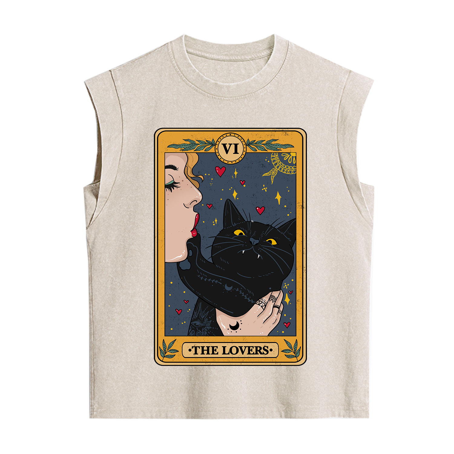 Purplehecate The Lovers Cat Tarot Vintage Washed Tank