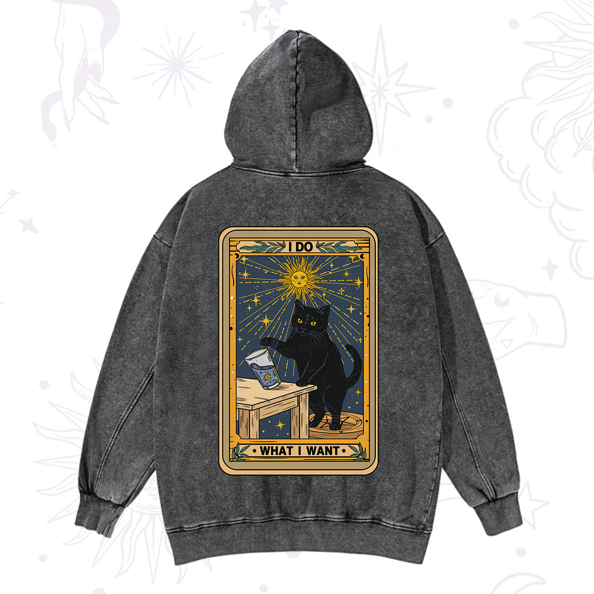 Purplehecate I Do What I Want Cats Washed Hoodie