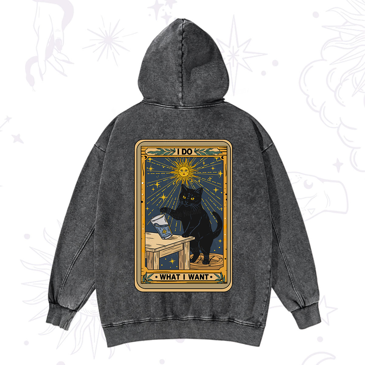 Purplehecate I Do What I Want Cats Washed Hoodie