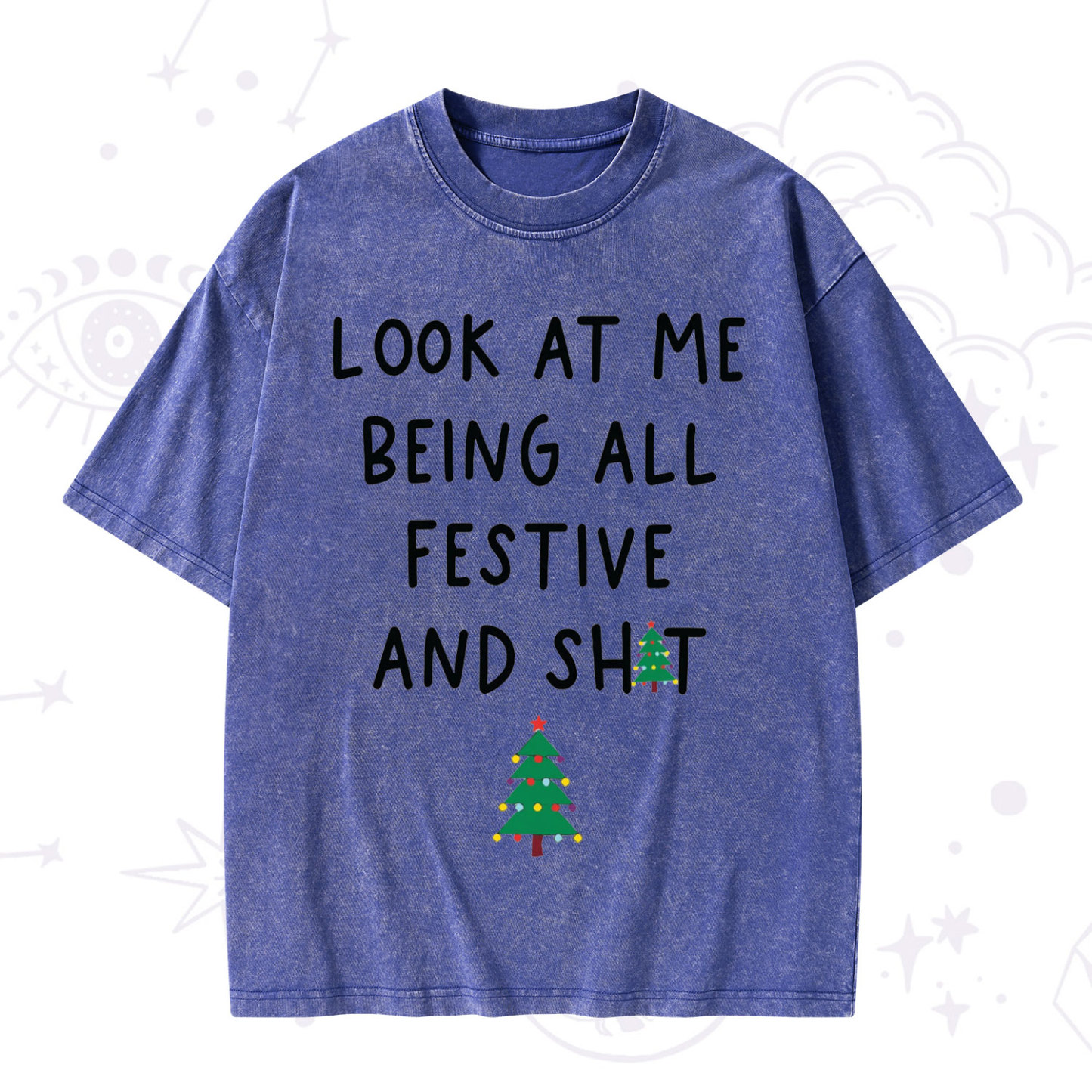 Purplehecate Look At Me Being All Festive Christmas Washed T-Shirt