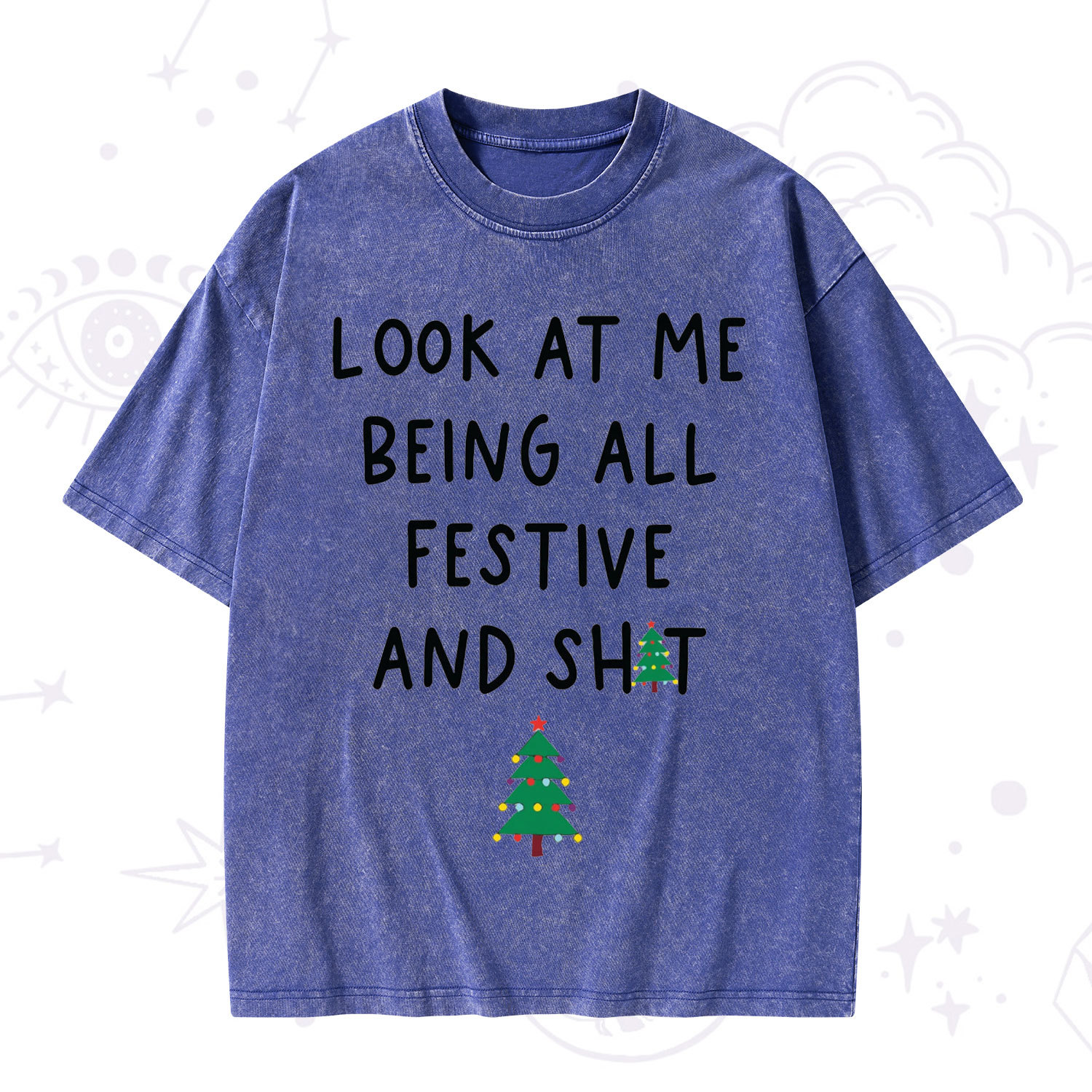 Purplehecate Look At Me Being All Festive Christmas Washed T-Shirt