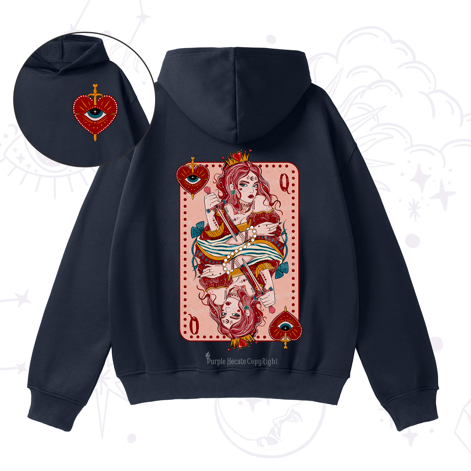 Purplehecate Queen of Hearts Fleece Hoodie Suit