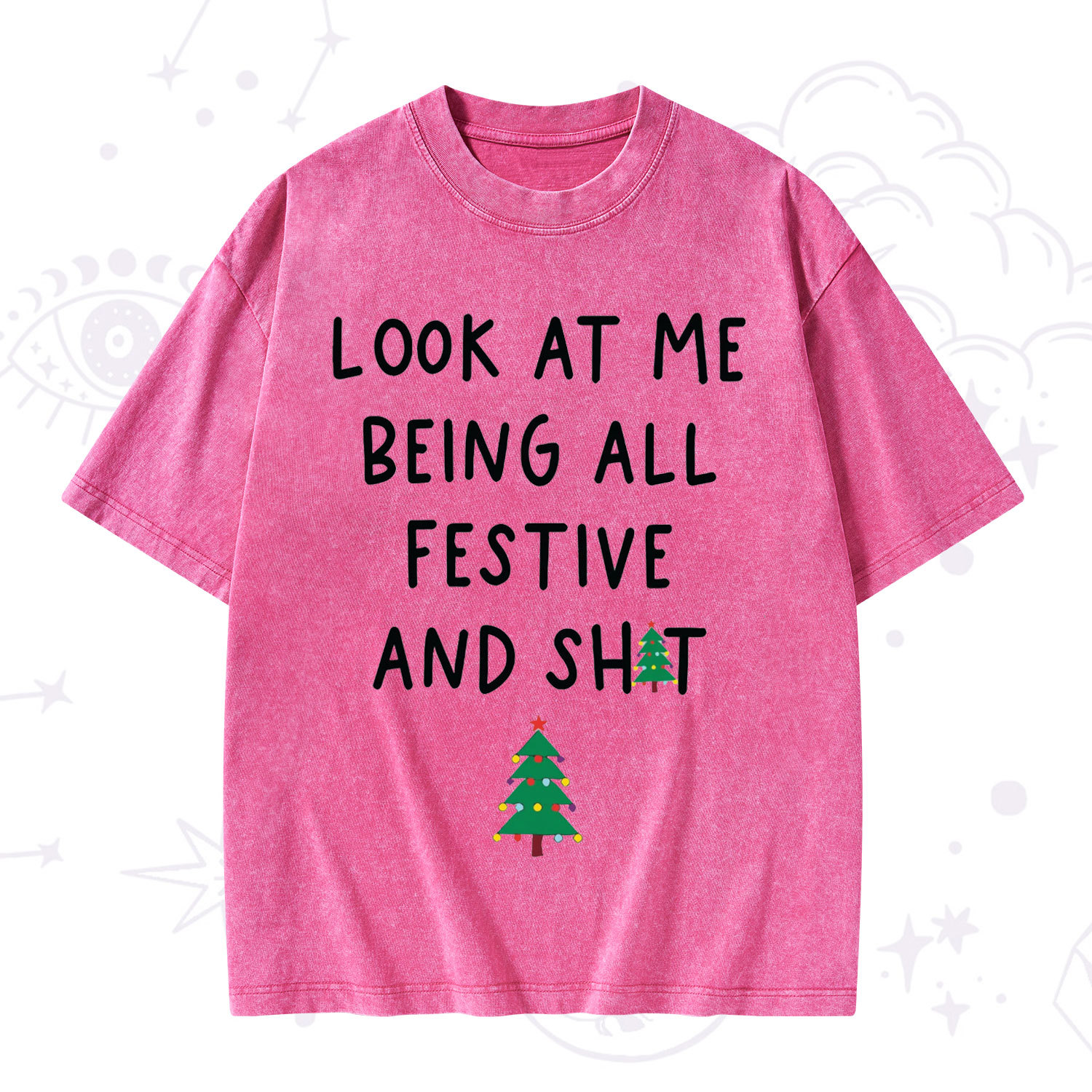 Purplehecate Look At Me Being All Festive Christmas Washed T-Shirt