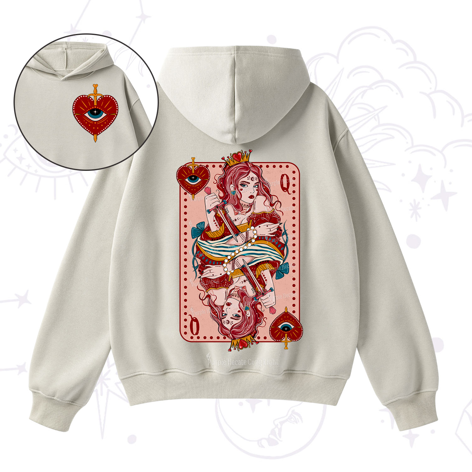 Purplehecate Queen of Hearts Fleece Hoodie Suit