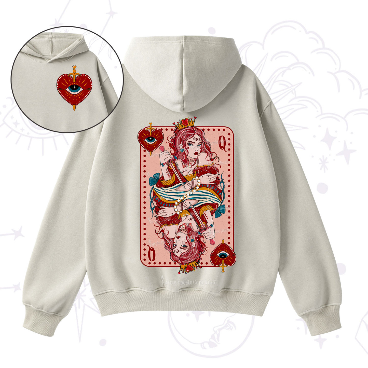 Purplehecate Queen of Hearts Fleece Hoodie Suit