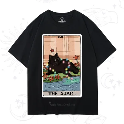 Purplehecate The Star Cat Tarot Card T-Shirt