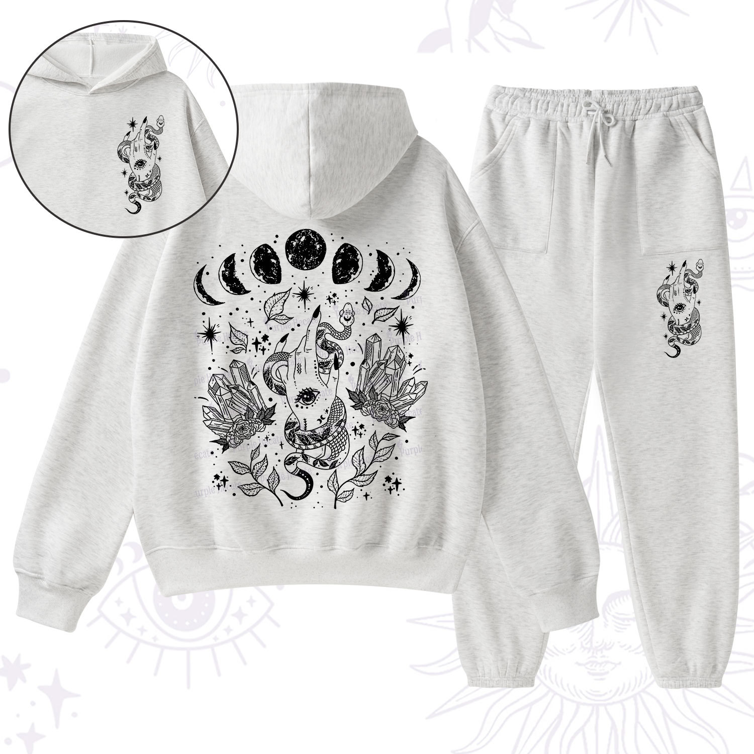 Purplehecate Reach For The Moon Fleece Hoodie Suit