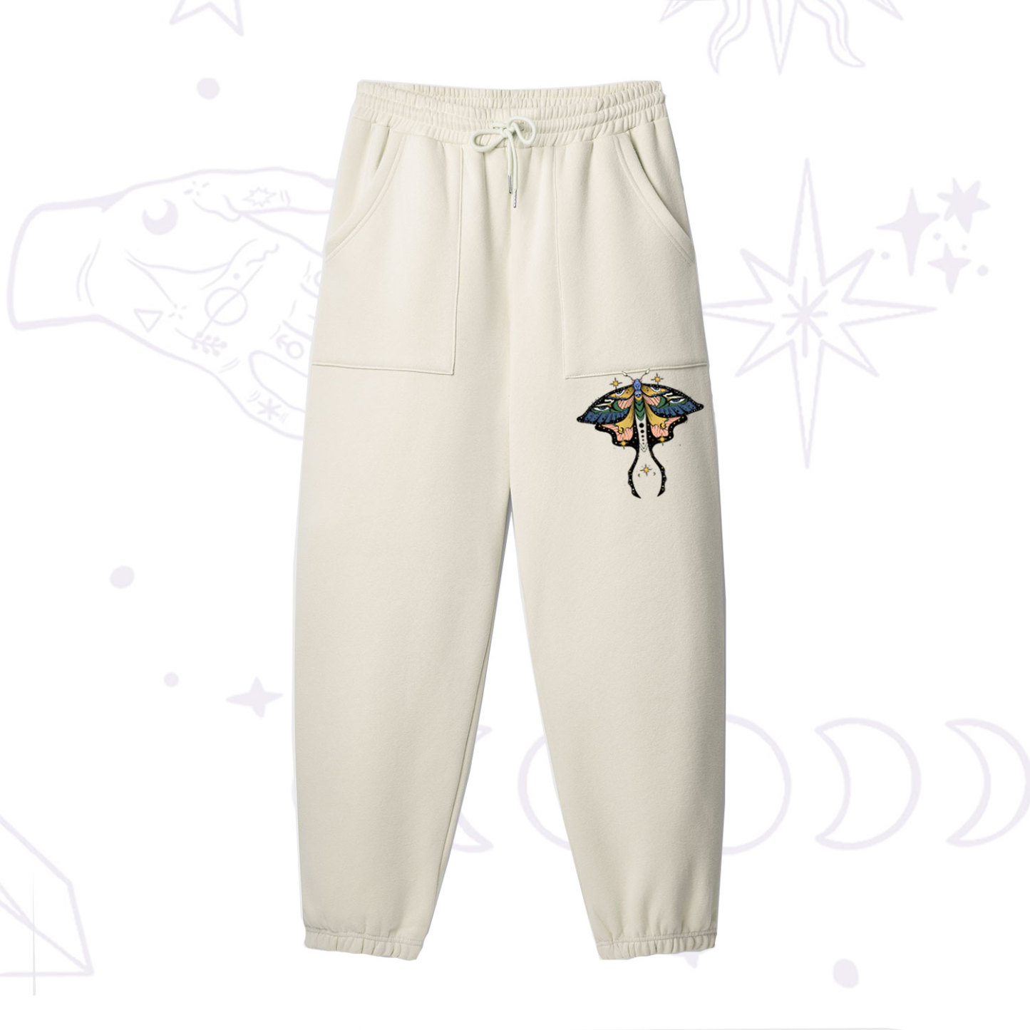 Purplehecate Mystical Moth Fleece Sweatpants