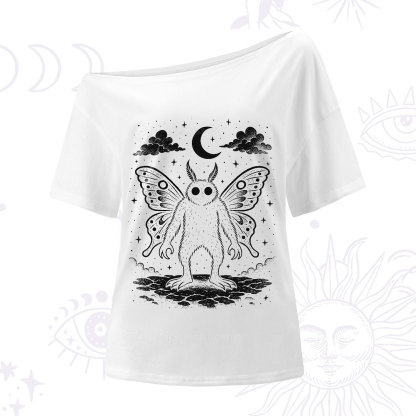 Purplehecate Celestial Cryptid Mothman One Shoulder T-Shirt