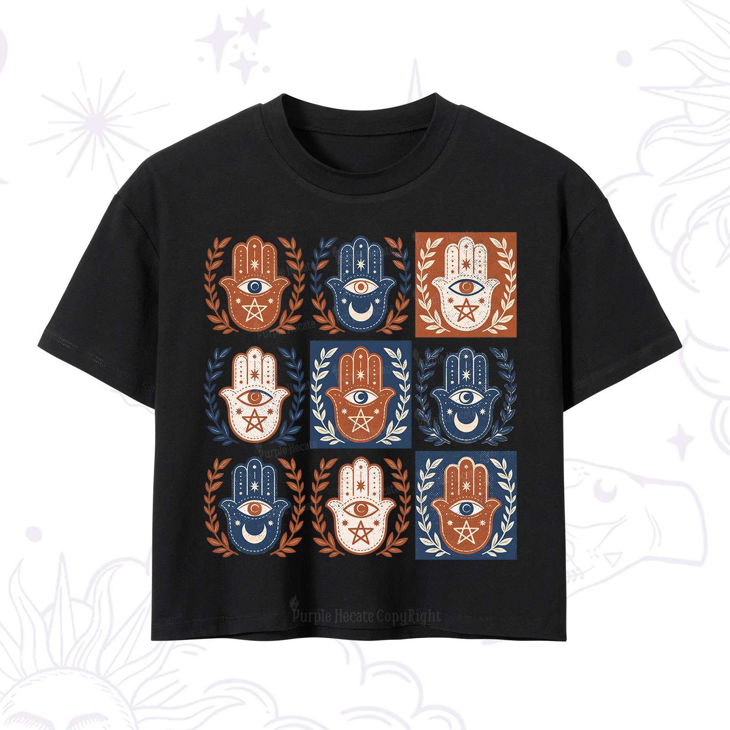 Purplehecate Hamsa Hand Crop T-Shirt