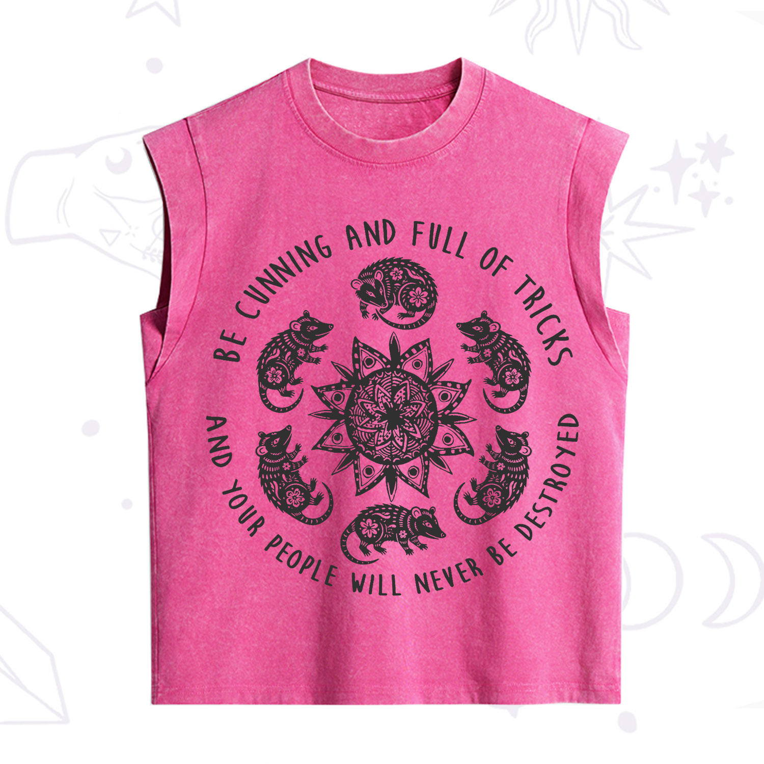 Purplehecate Cunning Possum Protection Spell Vintage Washed Tank