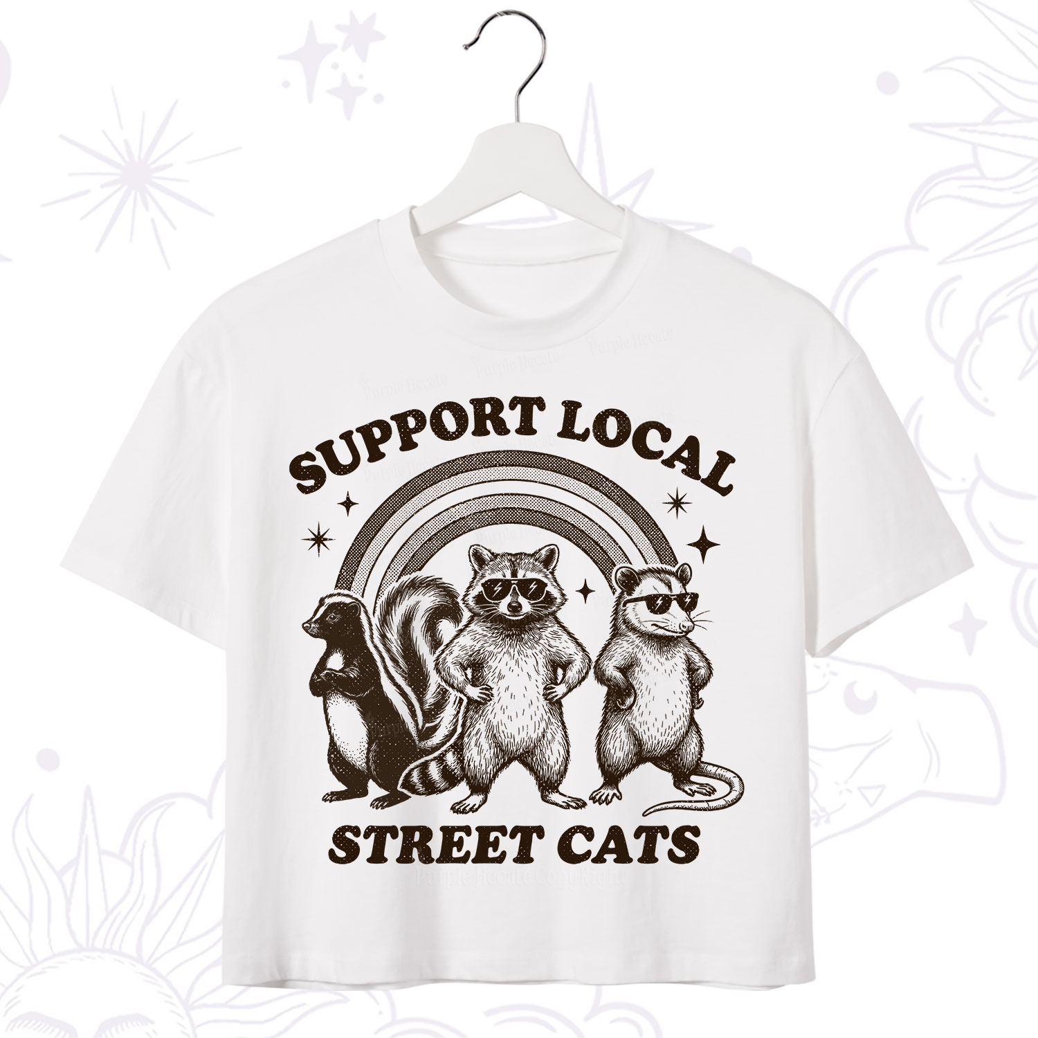 Purplehecate Support your local street cats Crop T-Shirt