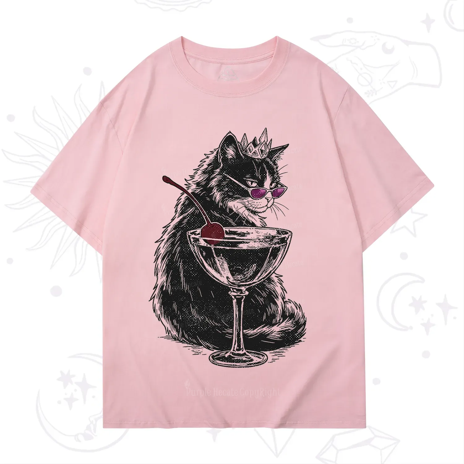 Purplehecate Martini Queen Cat T-Shirt