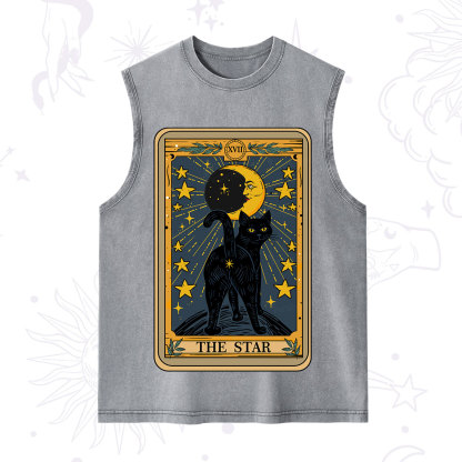 Purplehecate The Star Tarot Cat Washed Tank
