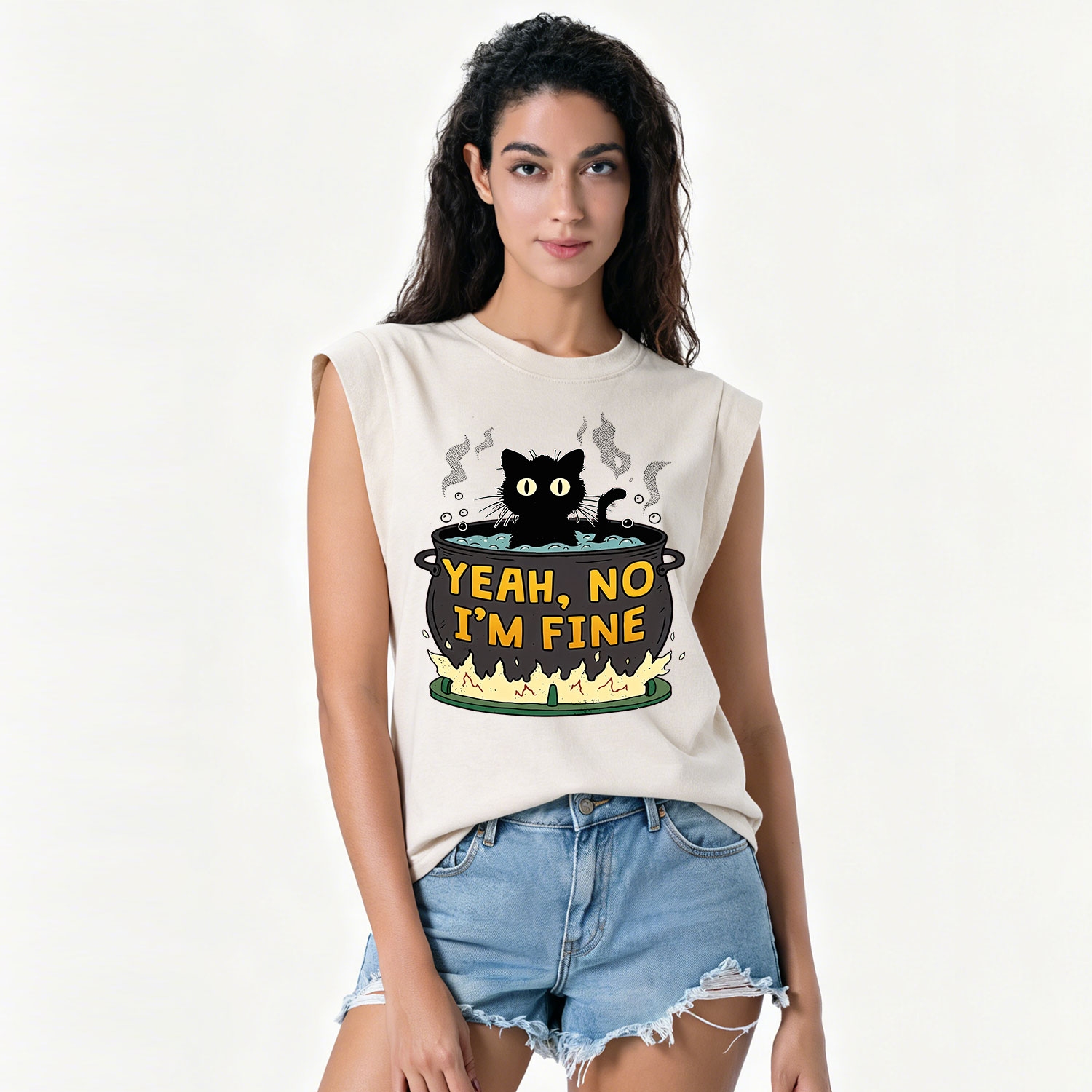 Purplehecate Yeah No I'm Fine Vintage Washed Tank
