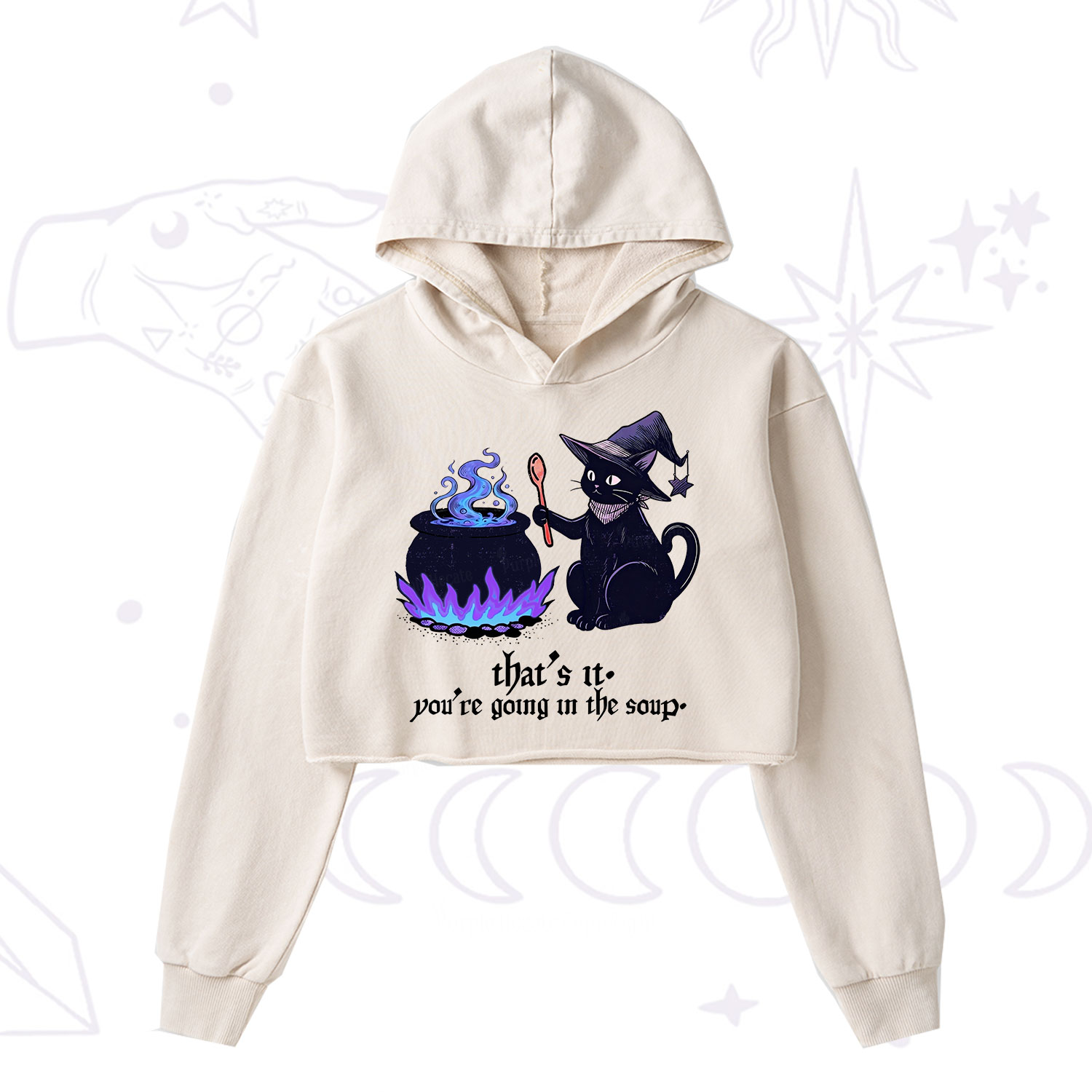 Purplehecate That's It You're Going In The Soup Washed Cropped Hoodie