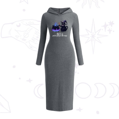 Purplehecate That's It You're Going In The Soup Hooded Knit Dress