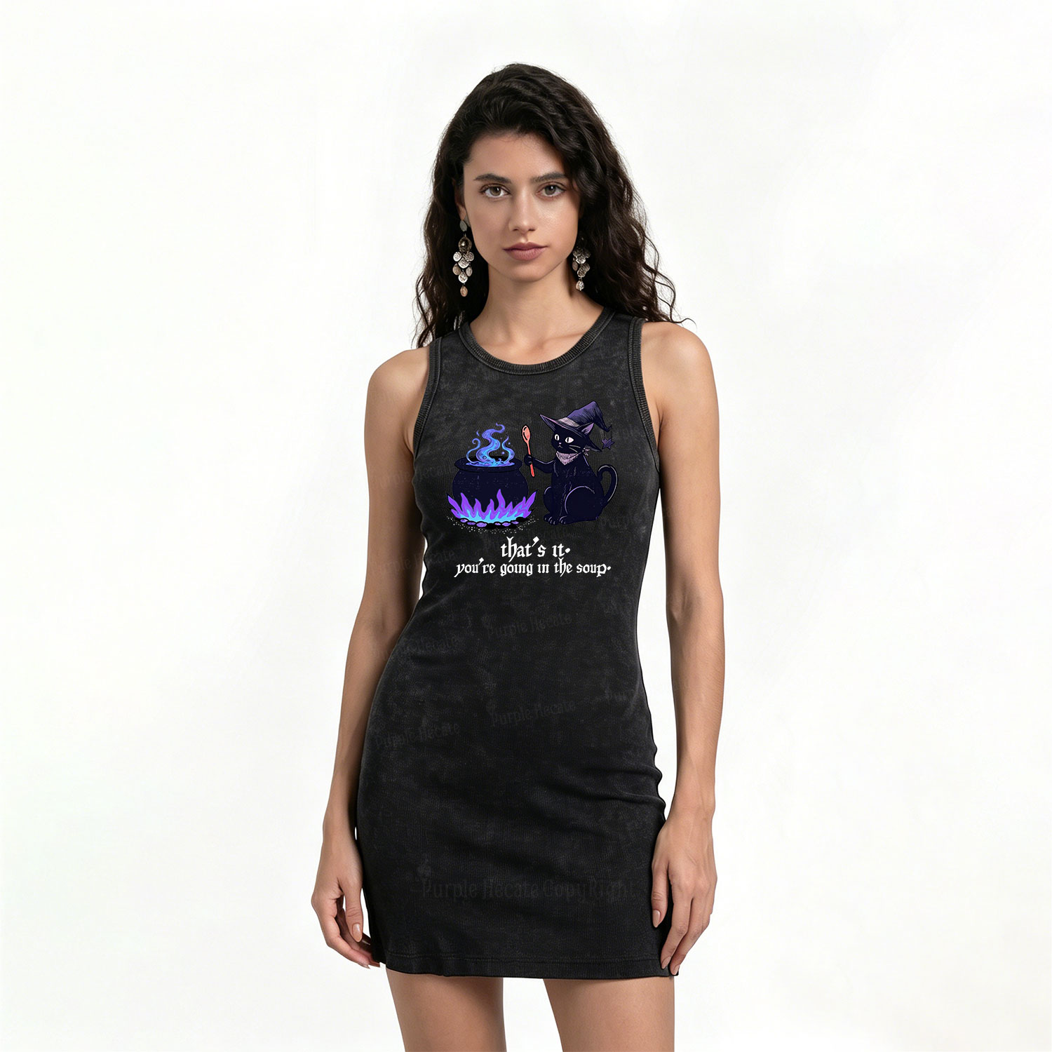  Purplehecate That's It You're Going In The Soup Vintage Bodycon Tank Dress