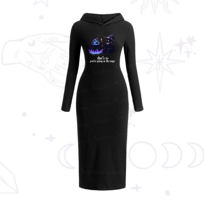 Purplehecate That's It You're Going In The Soup Hooded Knit Dress