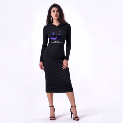 Purplehecate That's It You're Going In The Soup Hooded Knit Dress