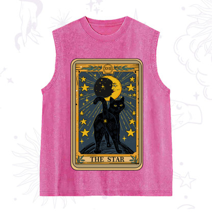 Purplehecate The Star Tarot Cat Washed Tank