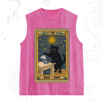 Purplehecate I Do What I Want Cats Washed Tank