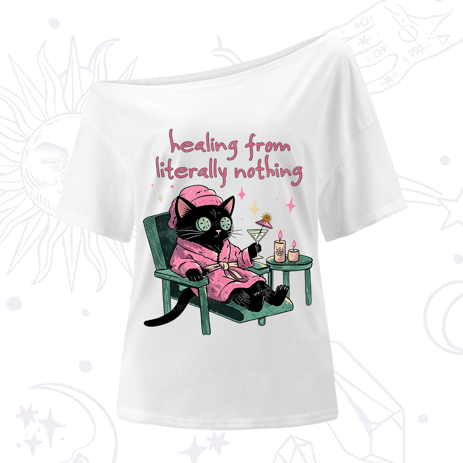 Purplehecate Healing From Literally Nothing One Shoulder T-Shirt