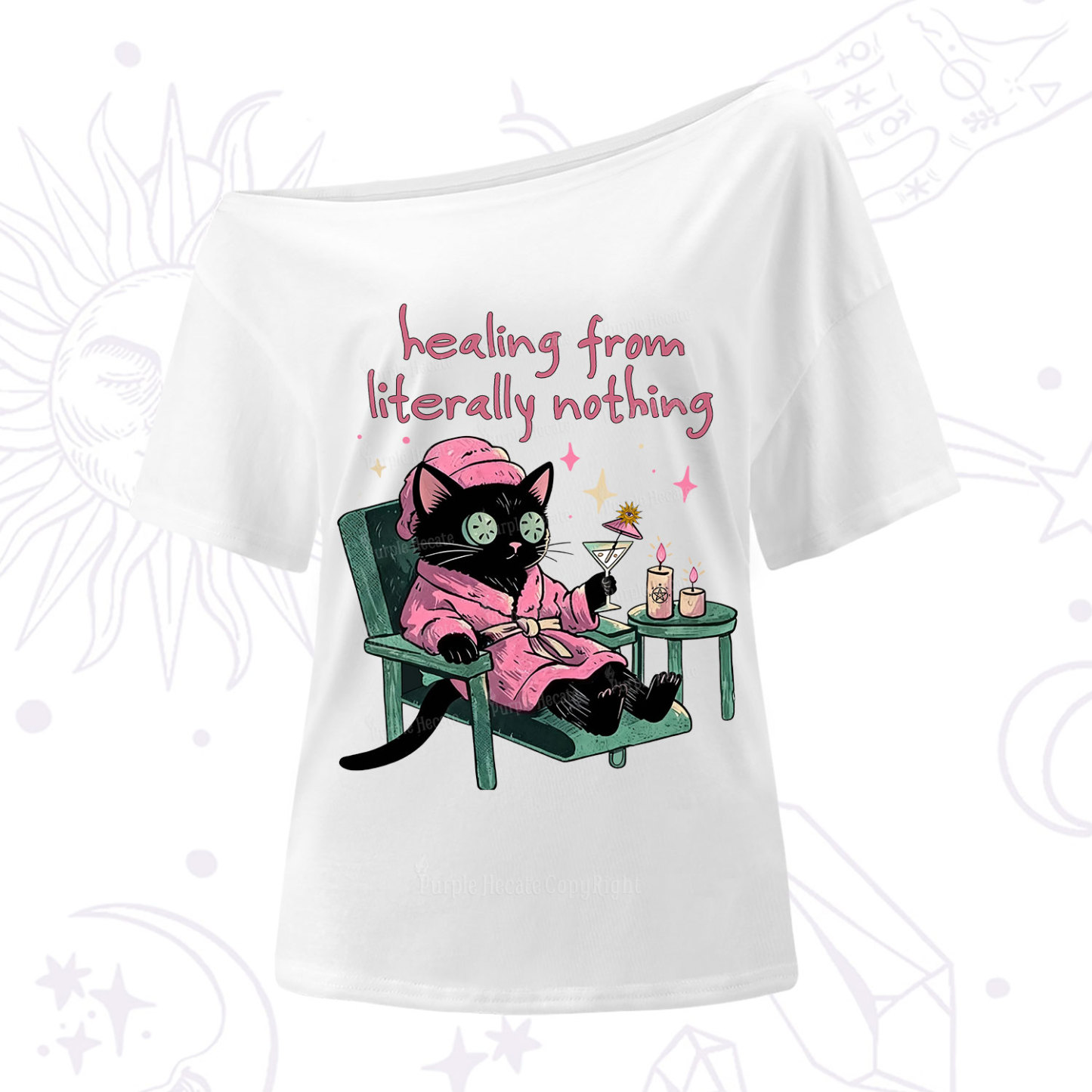 Purplehecate Healing From Literally Nothing One Shoulder T-Shirt