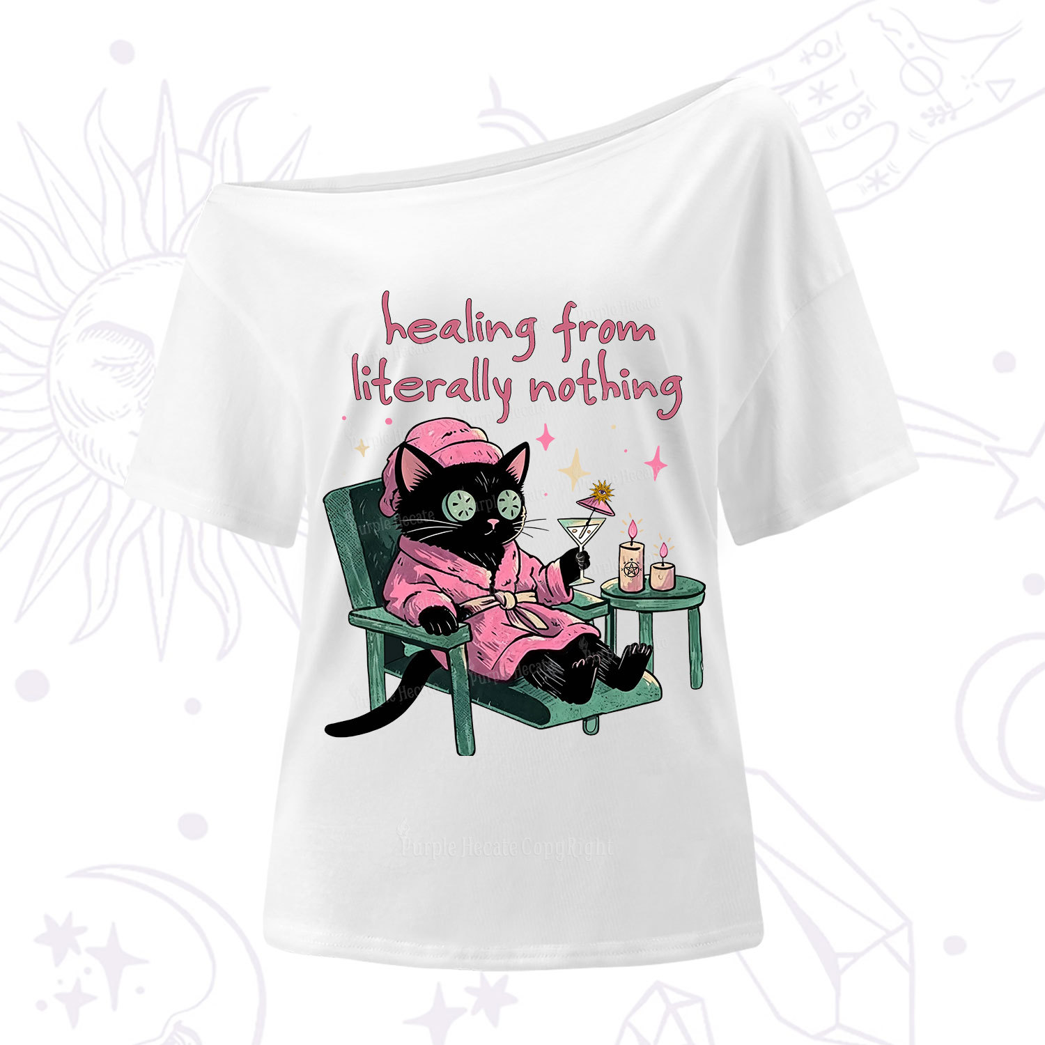 Purplehecate Healing From Literally Nothing One Shoulder T-Shirt