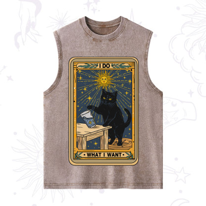 Purplehecate I Do What I Want Cats Washed Tank