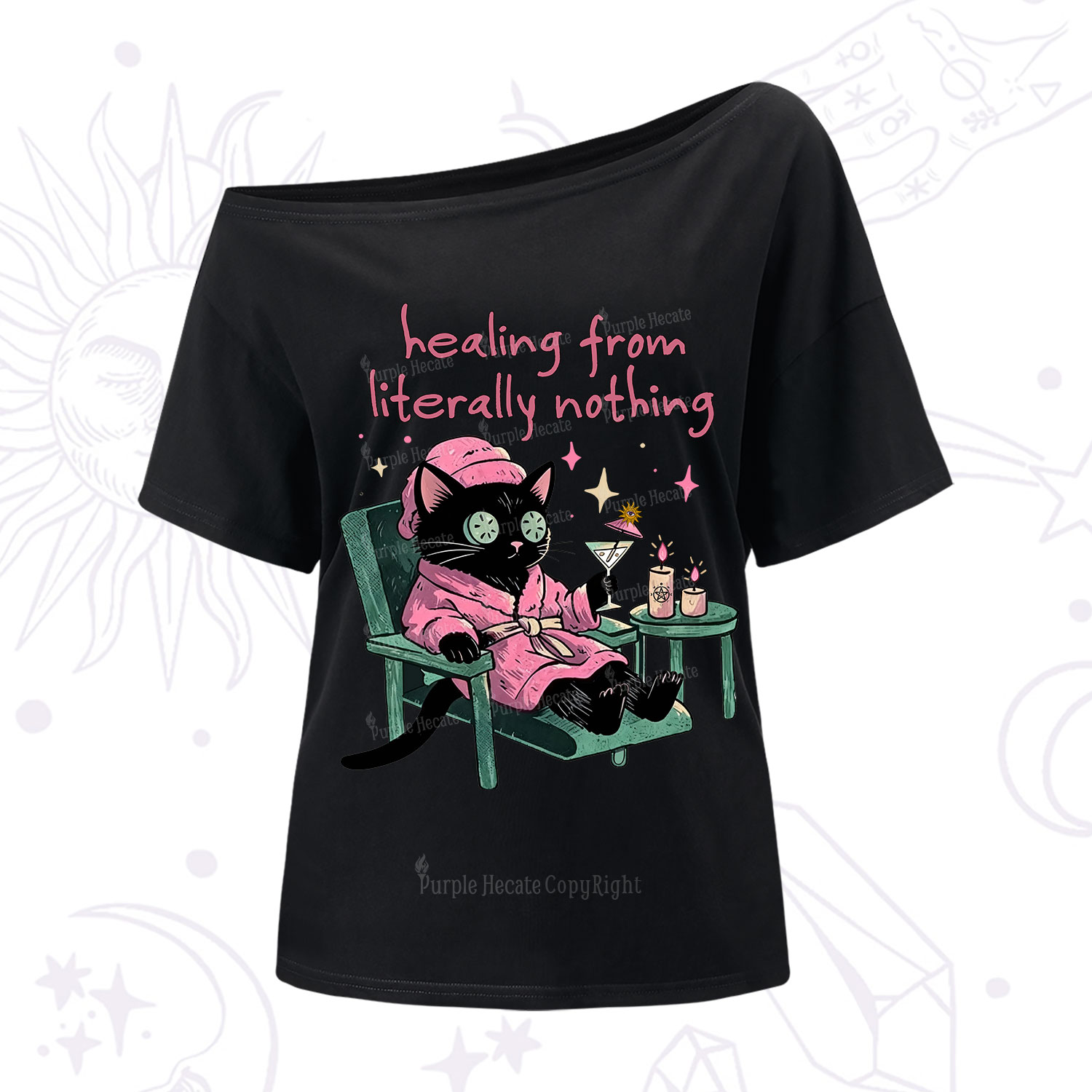 Purplehecate Healing From Literally Nothing One Shoulder T-Shirt