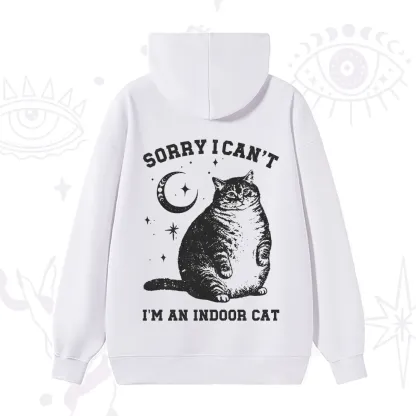 Purplehecate Sorry I Can't Go I'm an Indoor Cat Hoodie