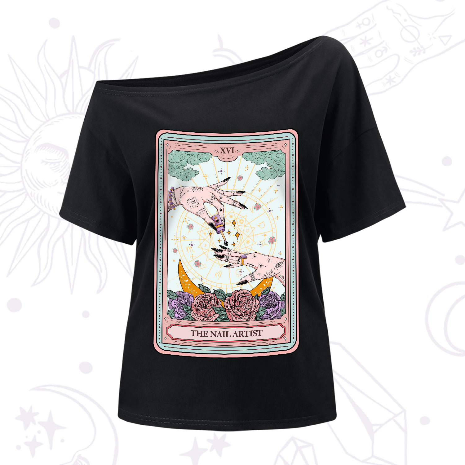 Purplehecate The Nail Artist Tarot One-Shoulder T-Shirt