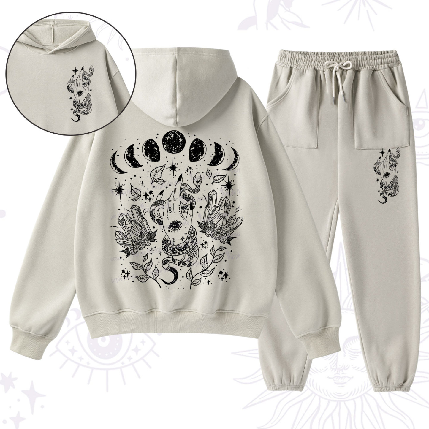 Purplehecate Reach For The Moon Fleece Hoodie Suit